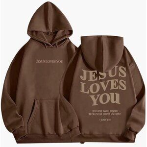 Girls Preppy Brown Oversized Hoodie